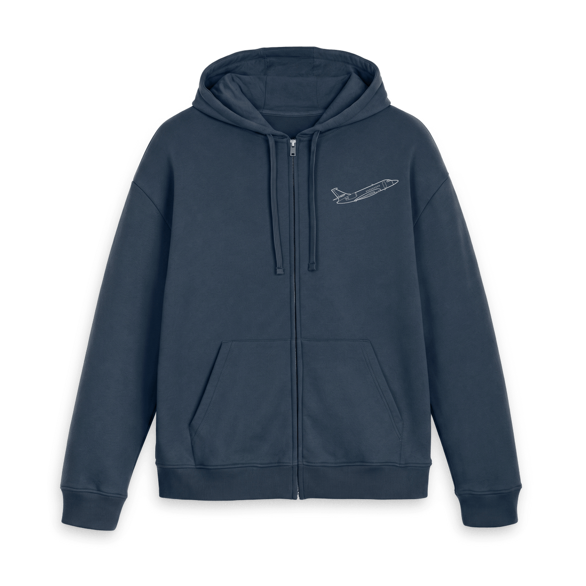 Navy Zip hoody Front