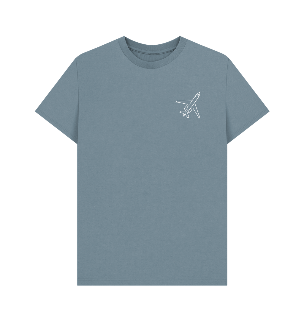 Stone Blue Printed T-shirt Front