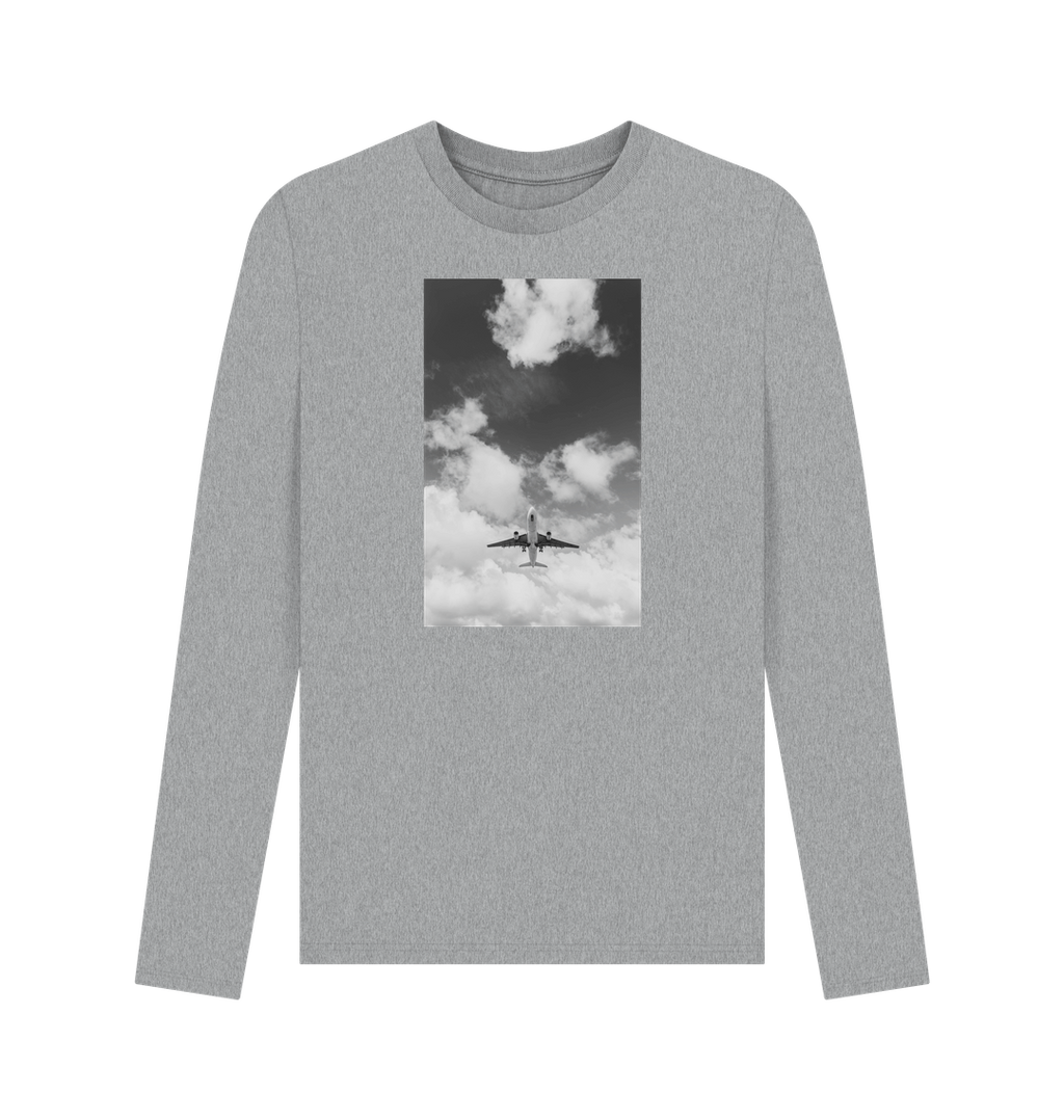 Athletic Grey Printed Long Sleeve T Shirt Front