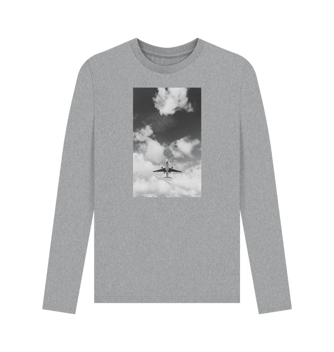 Athletic Grey Printed Long Sleeve T Shirt Front