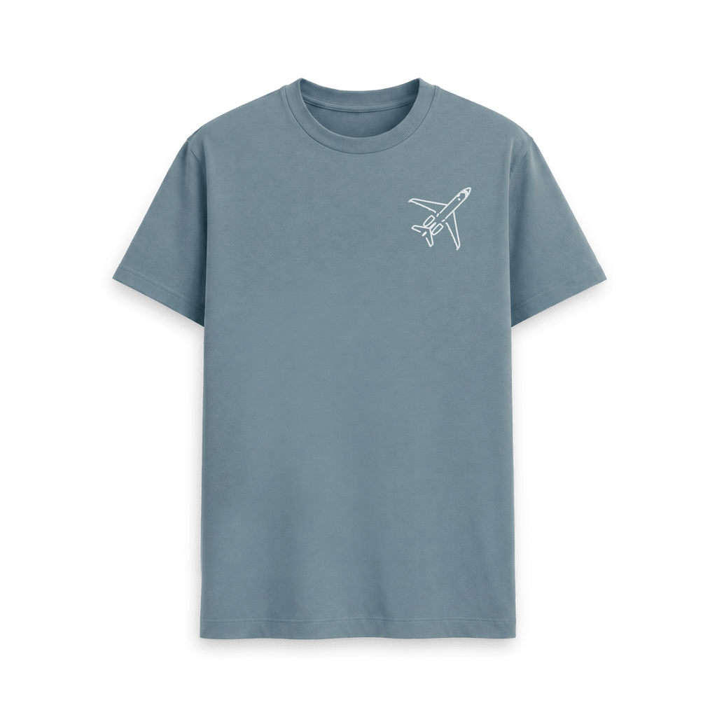 Stone Blue Printed T-shirt Front