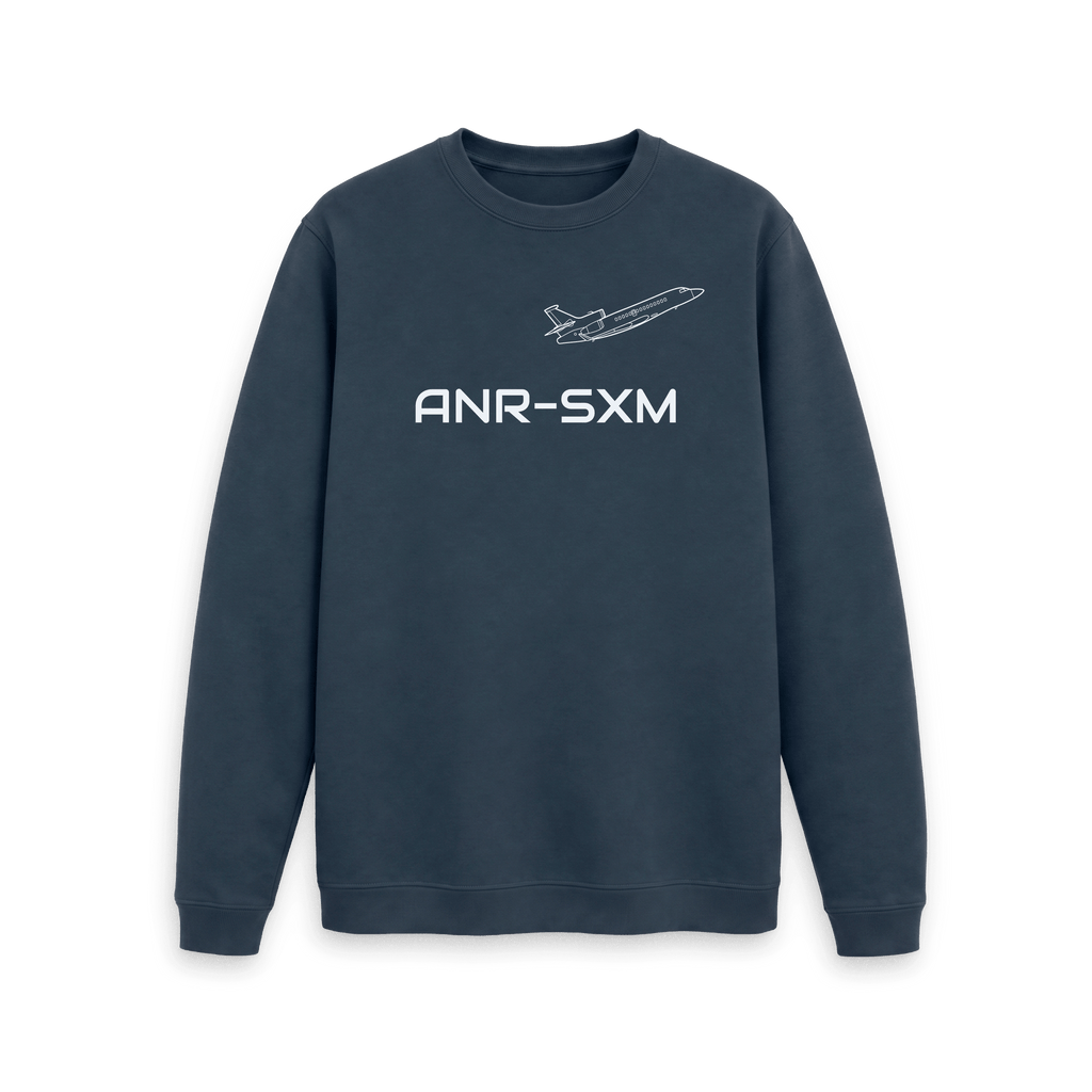 Navy Blue Printed Sweater Front