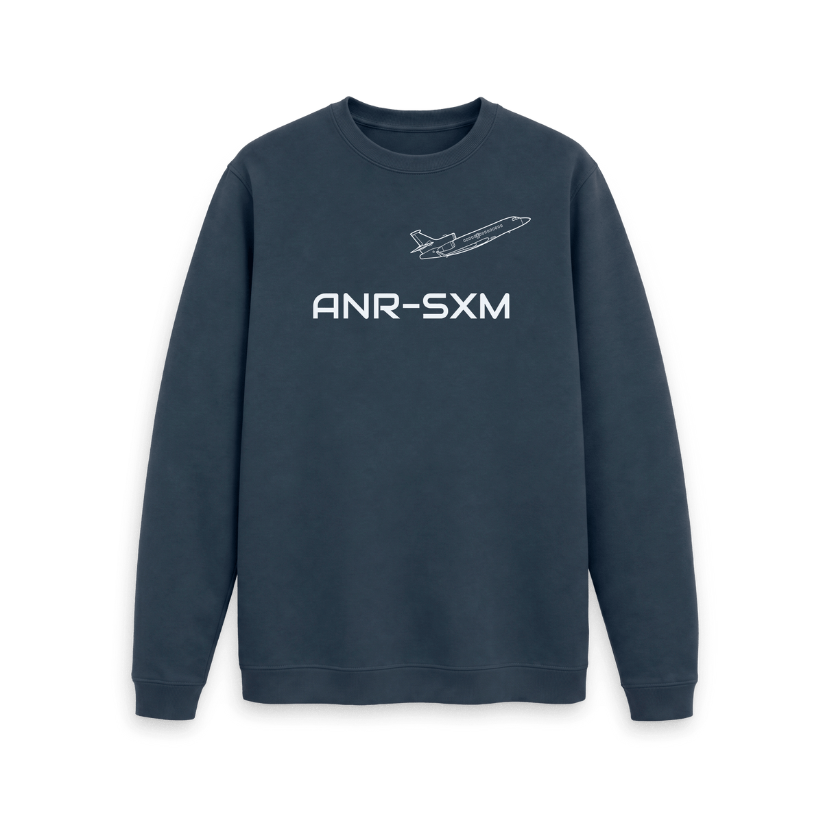 Navy Blue Printed Sweater Front